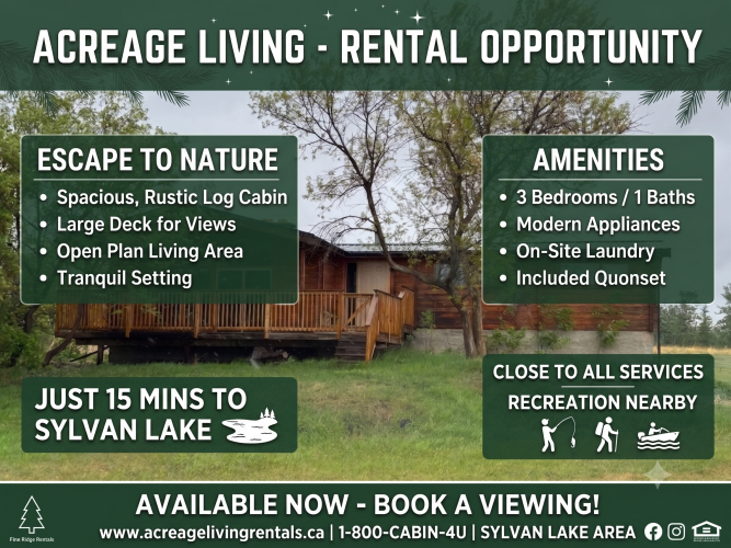 House For Rent 39031 RR 12, Red Deer County, 3 Bedrooms, 1 Bathroom